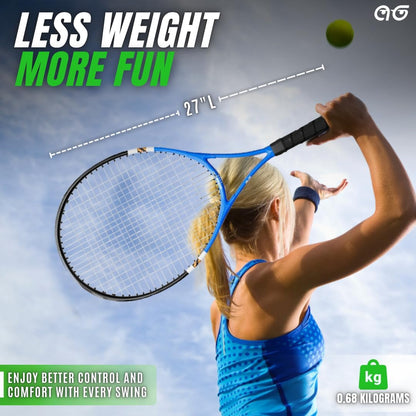 Athletics Geek Tennis Rackets 2 Pack for Beginners - Lightweight, 27 Inch Tennis Racquets for Boys & Girls Ages 12+