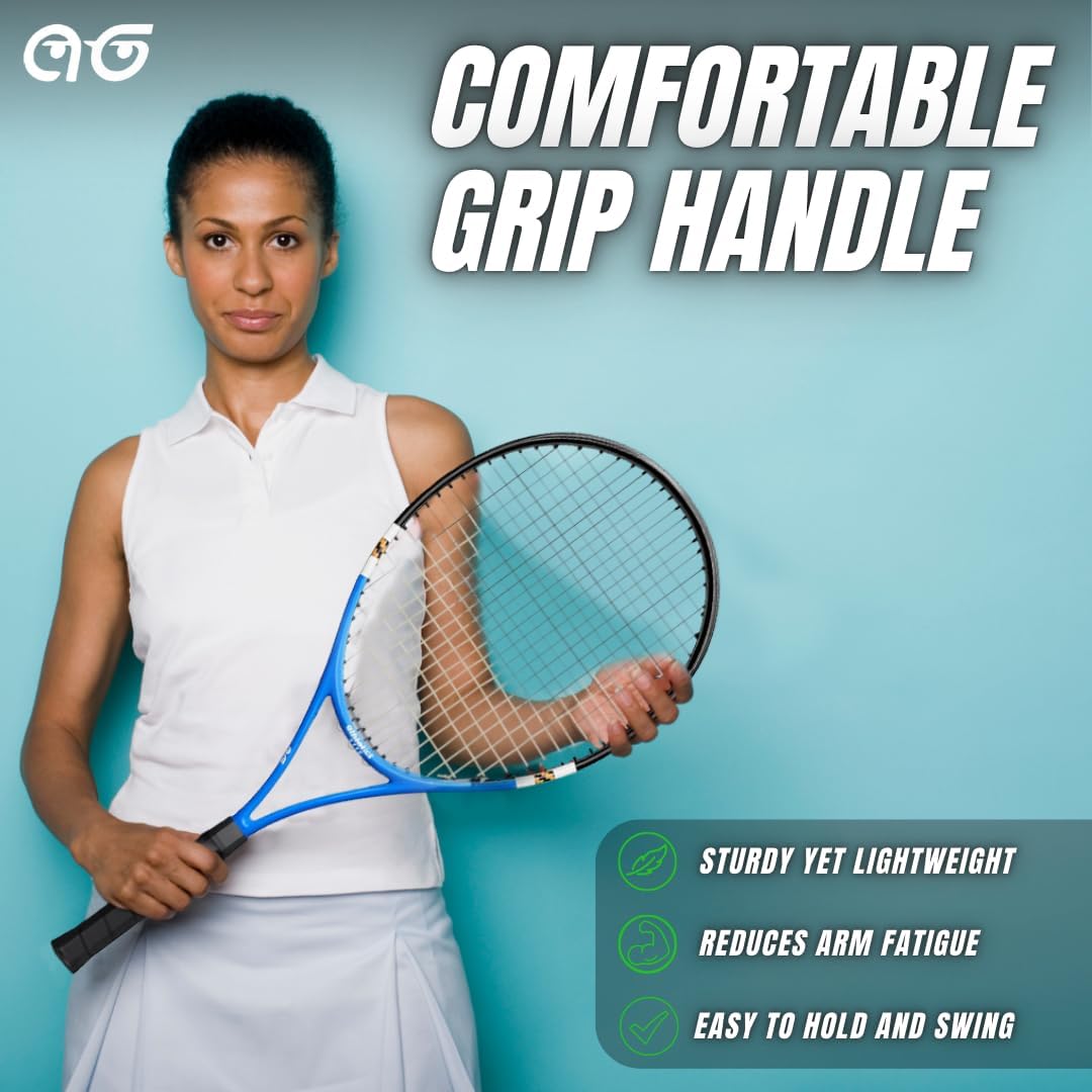 Athletics Geek 2 Player Tennis Rackets - Lightweight, 27 Inch Tennis Racquets for Men, Women, and Youth