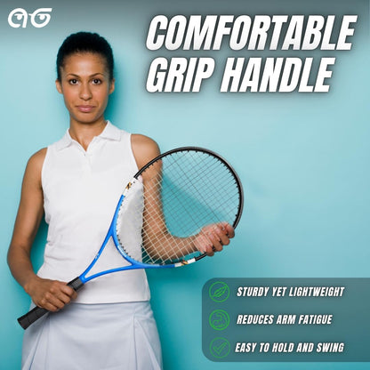 2 Player Tennis Rackets - Two-Color Variety Pack with 3 Tennis Ball, Grip Tape, Offer Cards & Carry Bag - Lightweight, 27 Inch Tennis Racquets for Men, Women, and Youth