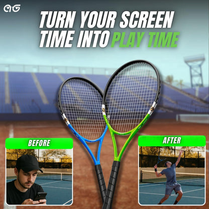 Athletics Geek Tennis Rackets 2 Pack for Beginners - Lightweight, 27 Inch Tennis Racquets for Boys & Girls Ages 12+
