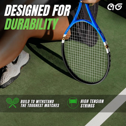 2 Player Tennis Rackets - Two-Color Variety Pack with 3 Tennis Ball, Grip Tape, Offer Cards & Carry Bag - Lightweight, 27 Inch Tennis Racquets for Men, Women, and Youth