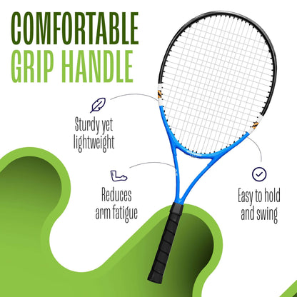 2 Player Lightweight 27 inch Tennis Racket Training Set